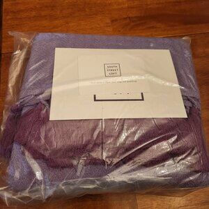 South Street Loft purple Tassels Plush Throw Blanket 50x60 Cozy Soft